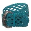 2 1/2" Wide Perforated Braided Woven Leather Belt Size: L/XL - 45 END-TO-END Color: Blue view 1