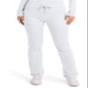 Cherokee Unisex Scrub Pants for Men & Women Tapered Leg Drawstring 4 Pocket Medical Uniform Easy Care 2-Way Stretch - WW020, M Tall, White view 1