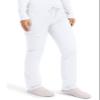 Cherokee Unisex Scrub Pants for Men & Women Tapered Leg Drawstring 4 Pocket Medical Uniform Easy Care 2-Way Stretch - WW020, M Tall, White view 4