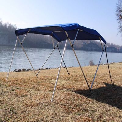 Vortex Direct Royal Blue Fabric 4 Bow Bimini Top 12' Long, 91-96" Wide, 54" High, Complete Kit