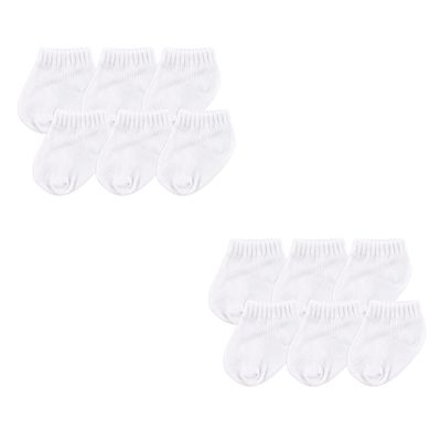 Luvable Friends Unisex Baby Newborn and Baby Socks Set White 12-Piece, 6-12 Months