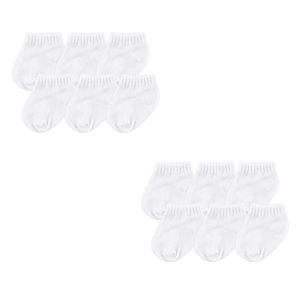 Luvable Friends Unisex Baby Newborn and Baby Socks Set White 12-Piece, 6-12 Months