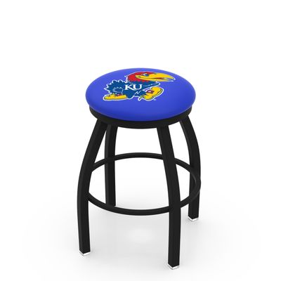 25" L8B2B - Black Wrinkle Kansas Swivel Bar Stool with Accent Ring by Holland Bar Stool Company