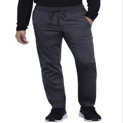 Cherokee Joggers for Men Modern Fit Scrub Pant with Drawstring Waistband, 5 Pockets, Soft 2-Way Stretch Fabric Plus Size - WW012, 5XL, Pewter