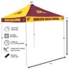 Logo Brands NCAA Minnesota Golden Gophers Checkerboard Canopy Tailgate Tent - 9' x 9', Vented Roof, Adjustable Height, Wheeled Carrying Bag, Powder Coated Steel view 3