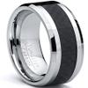 Metal Masters 8MM Men's Tungsten Carbide Ring Wedding Band W/Carbon Fiber Inaly size 9.5 view 1
