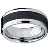 Metal Masters 8MM Men's Tungsten Carbide Ring Wedding Band W/Carbon Fiber Inaly size 9.5 view 3