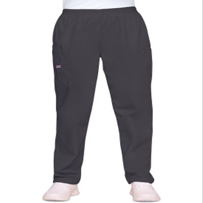 Cherokee Women's Workwear Scrubs Pull-On Cargo Pant, Pewter, 4X-Large