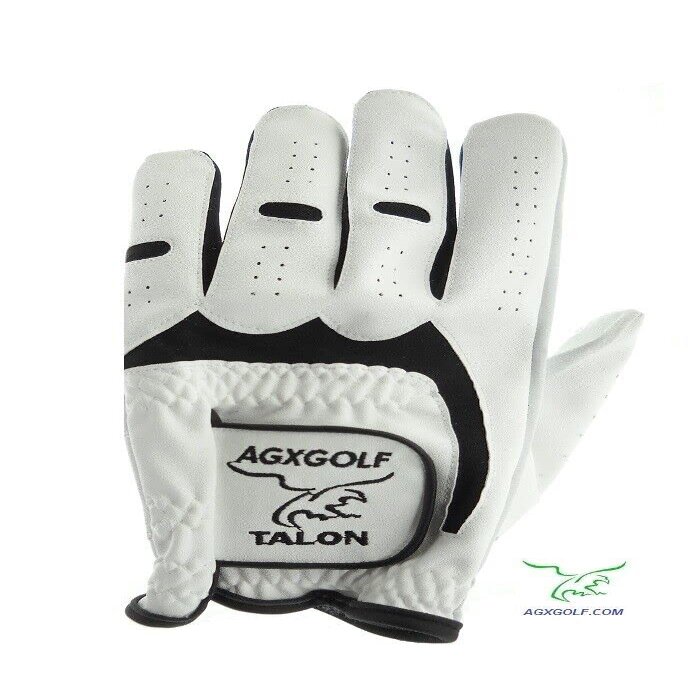 AGXGOLF One Dozen Cabretta Leather Golf Gloves (Talon) for Men Who Golf Right Handed (Package of 12 Gloves) Gloves fit on The Left Hand.