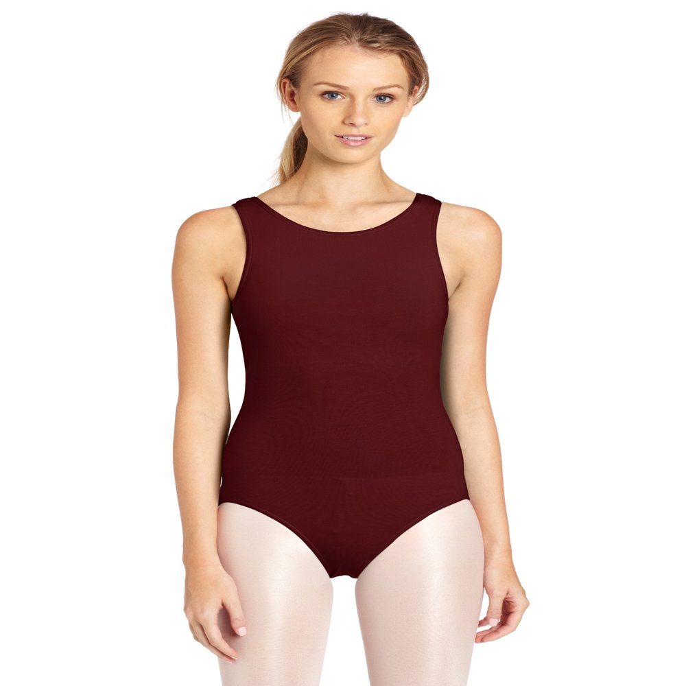 Capezio Women's High-Neck Tank Leotard,Burgundy,Large