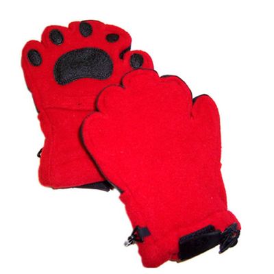 Bear Hands Youth Fleece Mittens- Red/ Youth Small