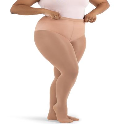 Capezio Hold & Stretch Footed Tight, Light Suntan, XX-Large