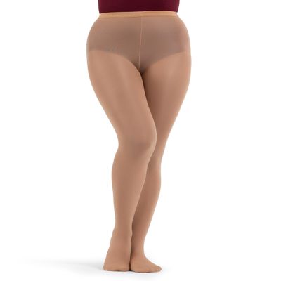 Capezio Hold & Stretch Footed Tight, Suntan, Medium