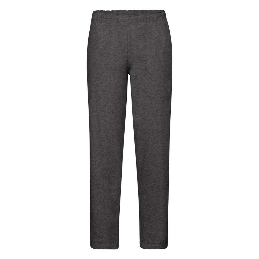 Fruit of the Loom Mens Open Hem Jog Pants/Jogging Bottoms (M) (Dark Heather)