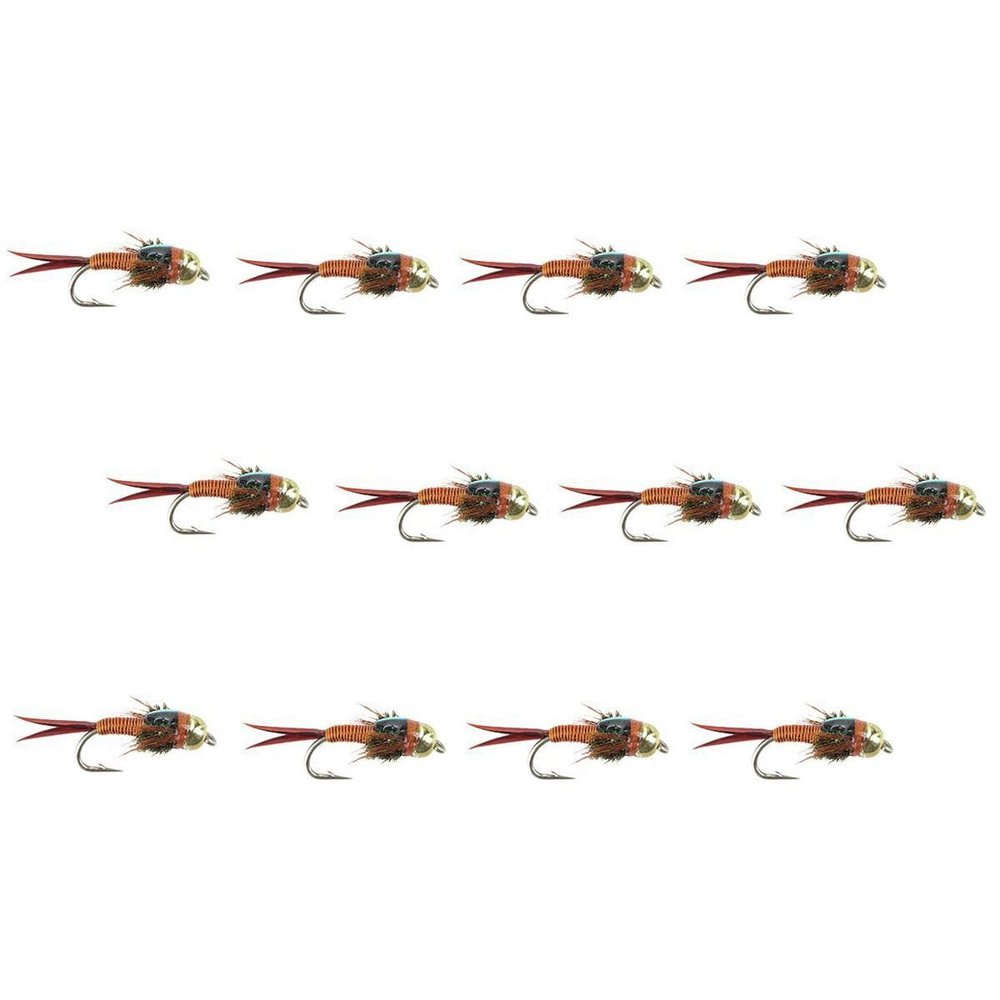 Montana Fly Company, BH Epoxyback Copper Nymph - 12-Pack, Nymph, 14