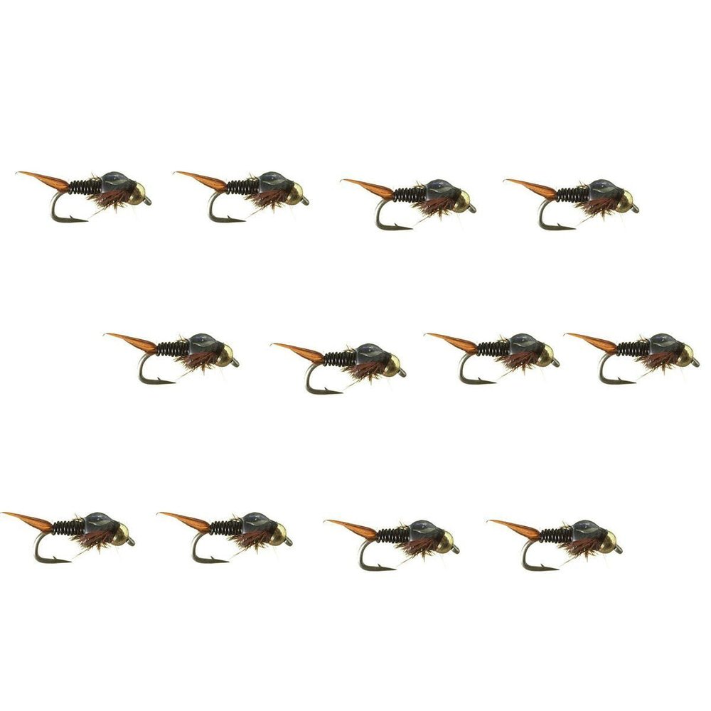 Montana Fly Company Beadhead Epoxyback Copper Nymph Black - Size 16-1 Dozen