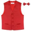 Vesuvio Napoli BOY'S Dress Vest & BOW TIE Solid RED Color Bow Tie Set size 12 view 1