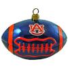 Auburn Tigers Football Blown Glass Ornament view 1