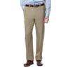 Haggar mens Eclo Stria Expandable-waist Plain-front dress pants, Taupe, 36W x 32L US view 1