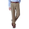 Haggar Men's E-Clo Repreve Classic Fit Pleat Front Dress Pant with Hidden Expandable Waistband Khaki 36W x 34L view 1