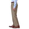 Haggar Men's E-Clo Repreve Classic Fit Pleat Front Dress Pant with Hidden Expandable Waistband Khaki 36W x 34L view 3