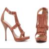 Brown Fringe High Heel Adult Shoes, 8 view 1