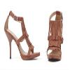 Brown Fringe High Heel Adult Shoes, 8 view 3