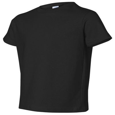 Rabbit Skins Juvy Short Sleeve Cotton Tee Shirt, 7, Black