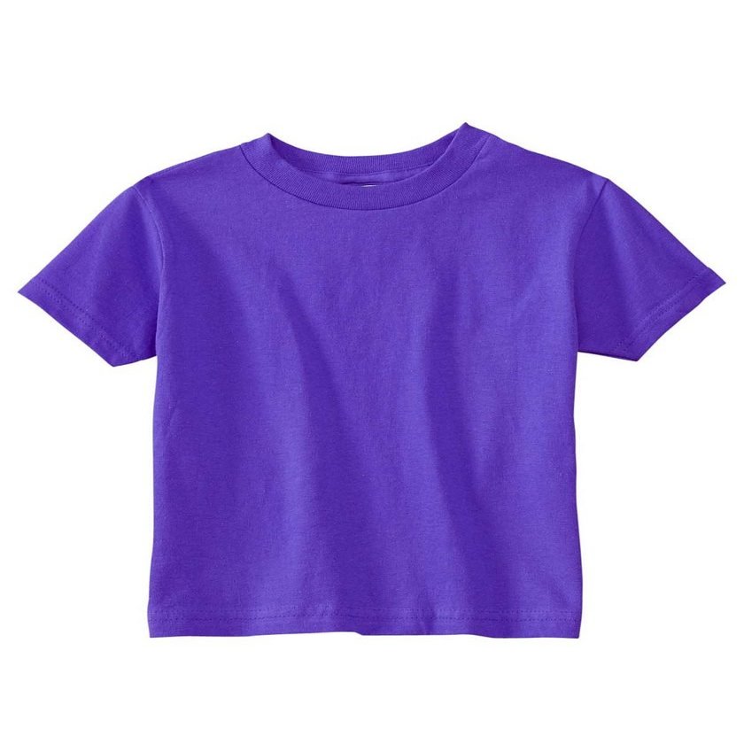 Rabbit Skins Toddler Short Sleeve T-Shirt, 7, Purple