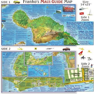 Franko Maps Maui Guide Map for Scuba Divers and Snorkelers
