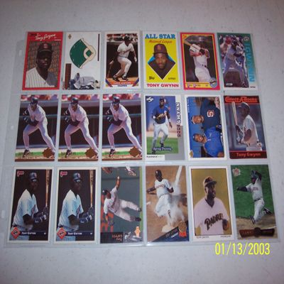 San Diego Padres Tony Gwynn Baseball Card Lot (18) Cards