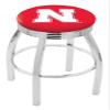 25" L8C3C - Chrome Nebraska Swivel Bar Stool with 2.5" Ribbed Accent Ring by Holland Bar Stool Company view 1