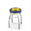 25" L8C3C - Chrome Michigan Swivel Bar Stool with 2.5" Ribbed Accent Ring by Holland Bar Stool Company view 1