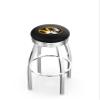 25" L8C3C - Chrome Missouri Swivel Bar Stool with 2.5" Ribbed Accent Ring by Holland Bar Stool Company view 1