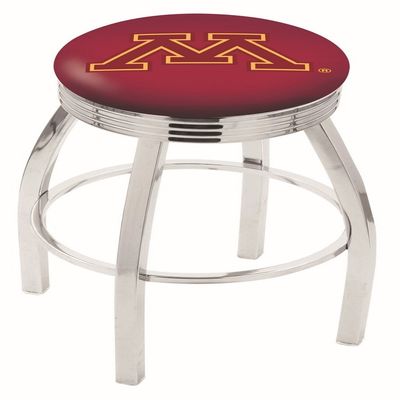 25" L8C3C - Chrome Minnesota Swivel Bar Stool with 2.5" Ribbed Accent Ring by Holland Bar Stool Company