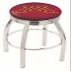 25" L8C3C - Chrome Minnesota Swivel Bar Stool with 2.5" Ribbed Accent Ring by Holland Bar Stool Company view 1