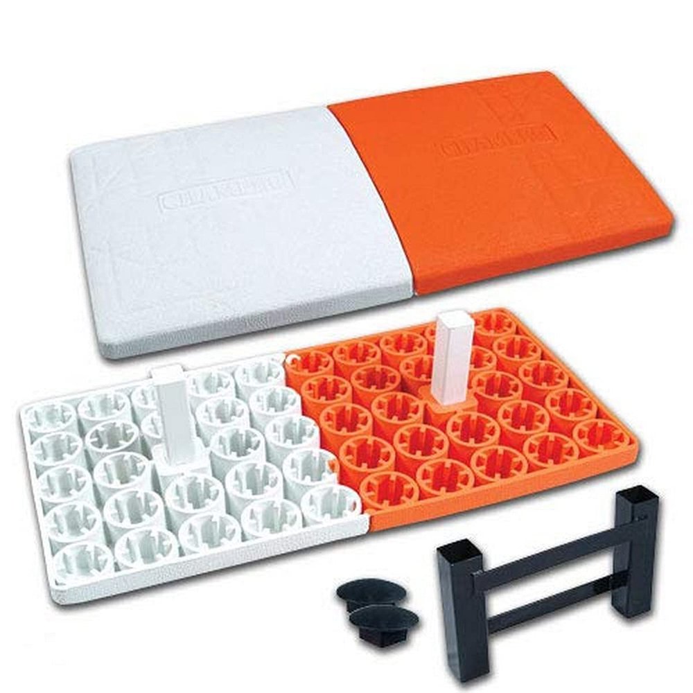 CHAMPRO Orange/White Double First Base With In-Ground Anchor For Youth Baseball, Made Of Molded Rubber
