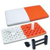 CHAMPRO Orange/White Double First Base With In-Ground Anchor For Youth Baseball, Made Of Molded Rubber view 1