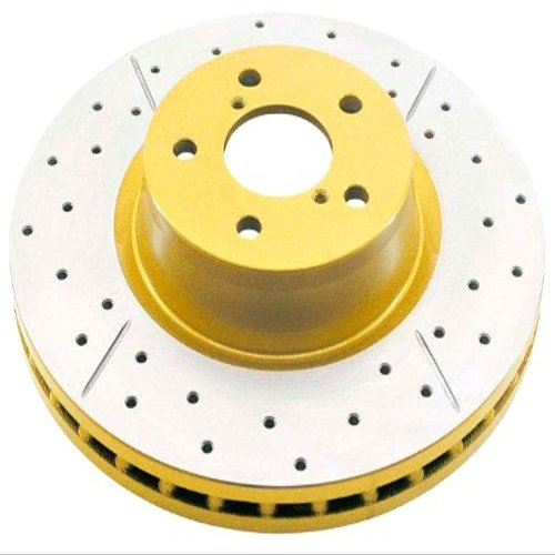 DBA DBA2307X Street Gold Cross-Drilled and Slotted Rear Solid Disc Brake Rotor