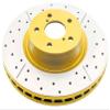 DBA DBA2307X Street Gold Cross-Drilled and Slotted Rear Solid Disc Brake Rotor view 1