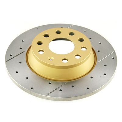 DBA DBA2807X Street Series Gold Cross-Drilled and Slotted Rear Solid Disc Brake Rotor