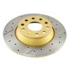 DBA DBA2807X Street Series Gold Cross-Drilled and Slotted Rear Solid Disc Brake Rotor view 1