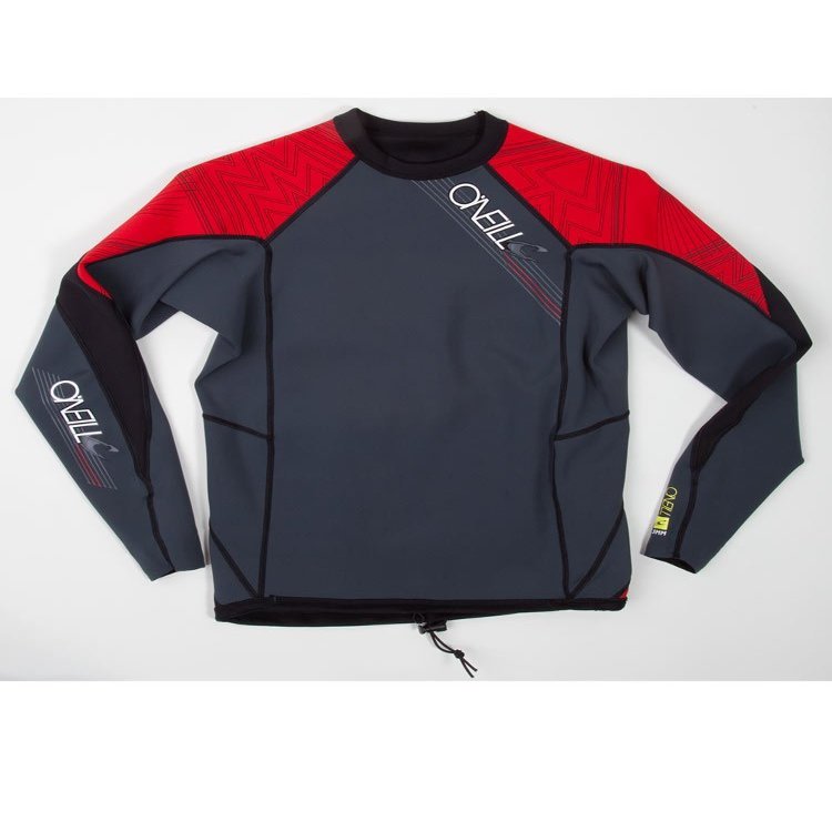 O'Neill Superfreak .5mm Long Sleeve Crew (Grh/Red/Blk, Large)
