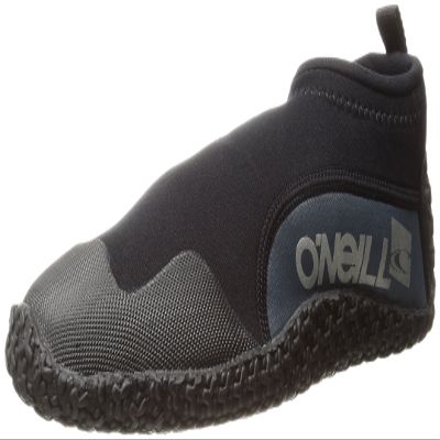 O'Neill Men's Reactor 2mm Wetsuit Reef Boot, Water Shoe, Anatomical Fit with Round Toe, Durable Rubber Sole for Surfing, Paddleboarding, Snorkeling, Black/Coal, 7