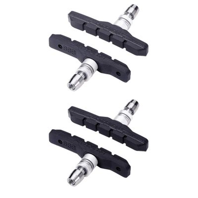 BBB BBS-04OE Bicycle Brake Shoe Set for V-Brakes, Bee Stop, 4 Pieces, Simple Packaging Model, Black