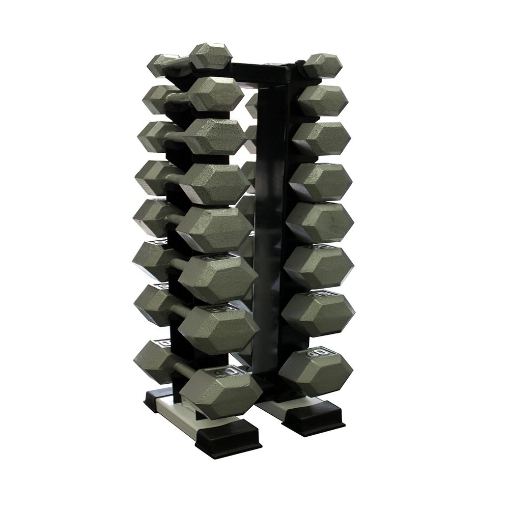 Ader Fitness Hex Dumbbell Set- 8 Pairs; 3-25lb w/Rack