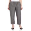 Alfred Dunner Womens All Around Elastic Waist Polyester Cropped Missy Pants - Pull-On Style, Classic Cut, Figure Flattering Relaxed Fit, Grey, 12 view 1