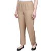 Alfred Dunner Womens All Around Elastic Waist Polyester Cropped Missy Pants - Pull-On Style, Classic Cut, Figure Flattering Relaxed Fit, Tan, 8 view 3
