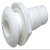 White Plastic Thru-Hull Connector w/Broad Flange - 1-1/8" x 1-7/8" x 1" view 1