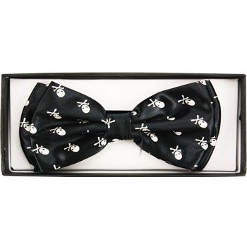 Outer Rebel Black with Skull Crossbones Bow Tie